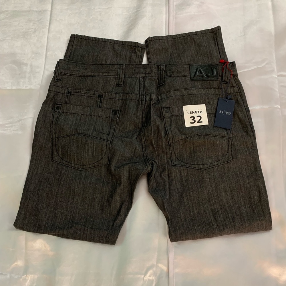 ARMANI JEANS CLASSIC WASH BLACK 38/32 NWT